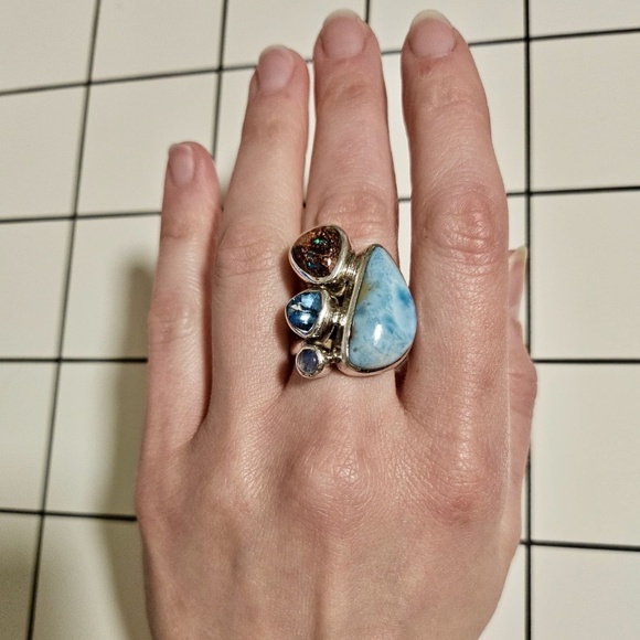 Atlantis Gemstone Statement Ring - Picture 1 of 7